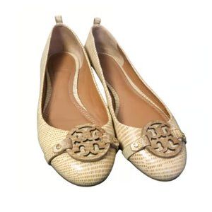 Tory Burch Leather Ballet Camel Flats